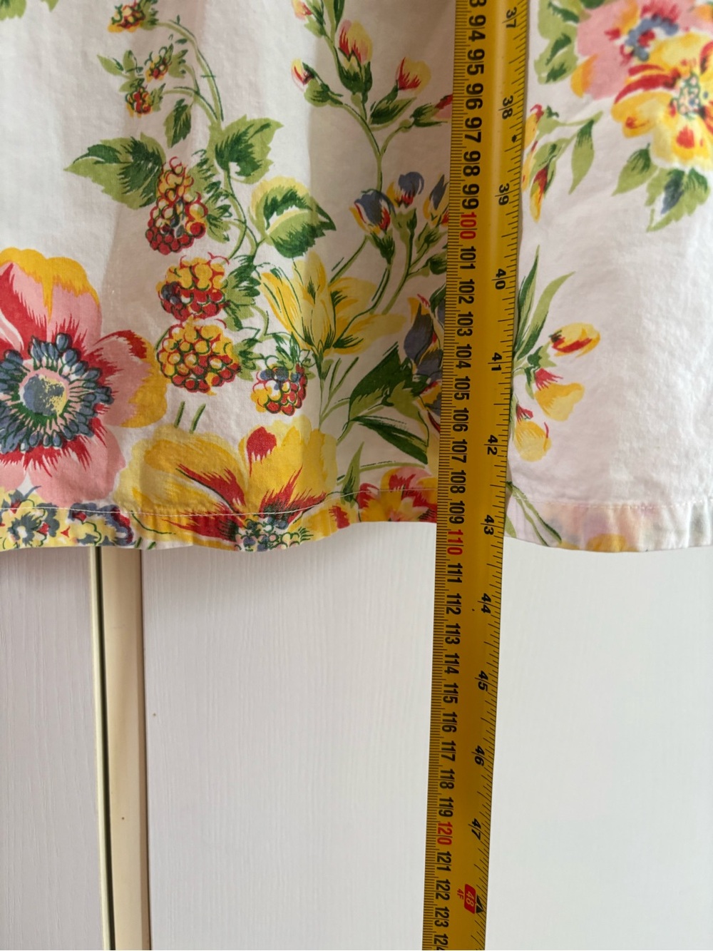 April Cornell Garden Floral Cottagecore Midi Dress White Button Front Tie Back M - Picture 10 of 14